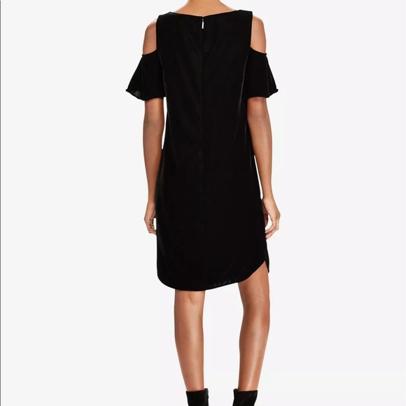 Ralph Lauren Cold Shoulder Black Velvet Dress NWT - Picture 2 of 3